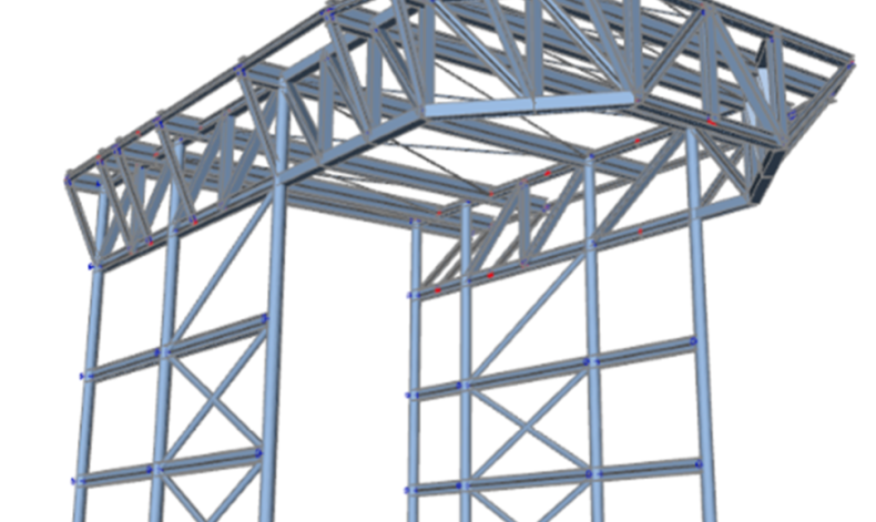 Model staalconstructie (bron: Buiting Staalbouw)